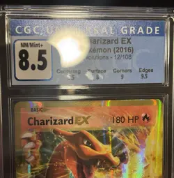 2016 POKEMON XY EVOLUTIONS CHARIZARD EX 12/108 ULTRA RARE CGC 8.5 - Image 3