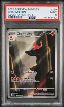 PSA 9 2023 POKEMON MEW EN-151 #169 CHARMELEON ILLUSTRATION RARE - Image 1