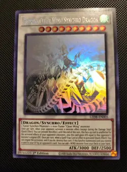 Yu-Gi-Oh Crystal Clear Wing Synchro Dragon LED8-EN005 Ghost Rare 1st Edition LP - Image 1