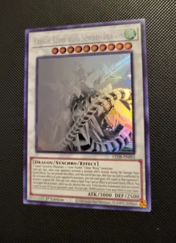 Yu-Gi-Oh Crystal Clear Wing Synchro Dragon LED8-EN005 Ghost Rare 1st Edition LP - Image 2