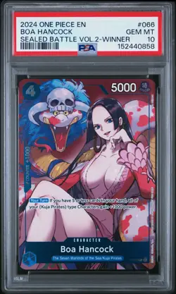 2024 ONE PIECE PROMOS SEALED BATTLE VOL.2 WINNER #066 BOA HANCOCK PSA 10 - Image 1