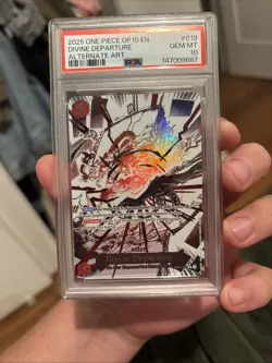 2025 One Piece OP10 EN Alternate Art #019 Divine Departure PSA 10 GEM MINT - Image 1