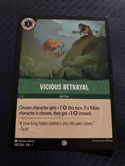Disney Lorcana Vicious Betrayal Action Emerald Non Foil Common #100/204 - Image 1