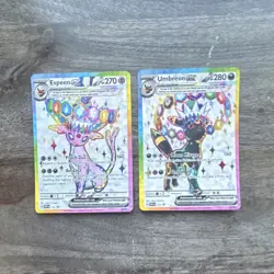 Pokemon Espeon EX & Umbreon EX SVP Black Star Promo Holo EX Cards Lot - Image 1