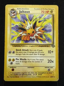 Pokemon Jolteon TCG Jungle 20/64 Regular Rare Non-Holo HP - Image 1