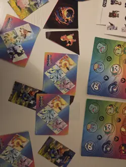 Pokemon TCG Mixed Open Packs Regulars and 1-3 Holos Per Pack+Coins,Deck,Stickers - Image 5