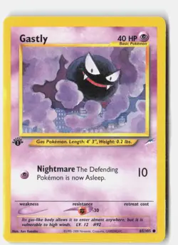Gastly 65/105 Common Neo Destiny Pokemon 1st Edition Near Mint - Image 1