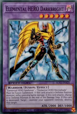SGX1-ENA25 ELEMENTAL HERO DARKBRIGHT COMMON 1ST EDITION YuGiOh CARD - Image 1