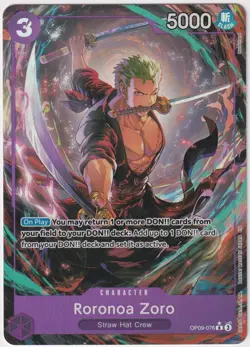 Roronoa Zoro OP09-076 PRB02 V2 Alt Art NM One Piece TCG English - Image 1