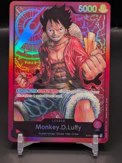 One Piece TCG MONKEY.D. LUFFY ENGLISH PRE-ERRATA FOIL LEADER ST01-001 EN *NM* - Image 1