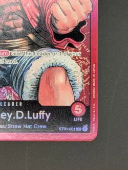 One Piece TCG MONKEY.D. LUFFY ENGLISH PRE-ERRATA FOIL LEADER ST01-001 EN *NM* - Image 5
