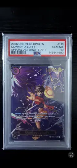 2025 ONE PIECE OP13-119 SP SPECIAL ALTERNATE ART MONKEY D. LUFFY 119 PSA 10 - Image 1