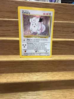 Pokemon TCG Clefairy Base Set Holo Unlimited Rare Card 5/102 - Image 3