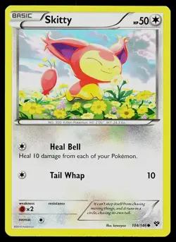 Pokemon Card XY Skitty 104/146 Common - Image 1