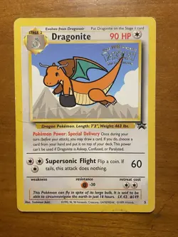 Dragonite (Movie Promo) 5 WoTC WB Stamped Black Star Promo Pokemon Card - Image 1