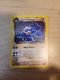 #3 Dark Machamp 10/82 Team Rocket 2000 Holo Rare SWIRL WOTC Pokemon Card TCG - Image 1