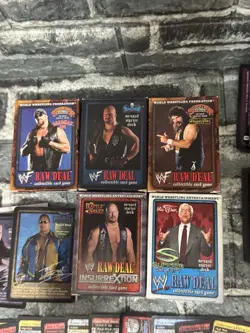 2000 WWF Raw Deal 5 Starter Decks + 300 Card Lot Stone Cold Flair Undertaker Etc - Image 3