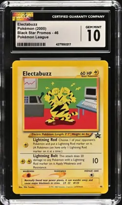 CGC 10 - 2000 WOTC Black Star Promo Electabuzz # 46 Pokemon Card - Image 1
