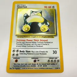 Pokemon Snorlax Jungle 11/64 Holo Rare EN Unlimited NO SYMBOL Error Vtg - Image 1