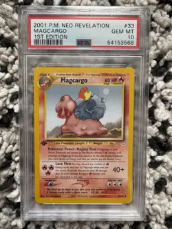 2001 Pokemon Neo Revelation 1st Edition Magcargo 33/64 PSA 10 - Image 1