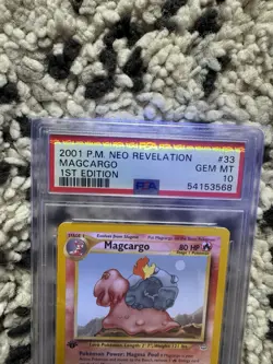 2001 Pokemon Neo Revelation 1st Edition Magcargo 33/64 PSA 10 - Image 3