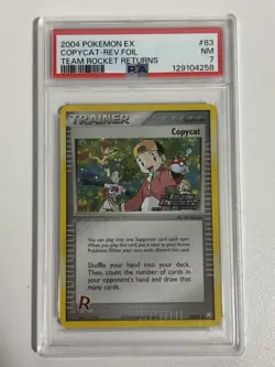 PSA 7 - Copycat Reverse Foil Stamped (#83, 2004 Pokemon EX Team Rocket Returns) - Image 1