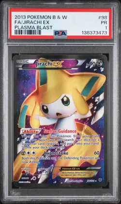 2013 POKEMON B&W PLASMA BLAST #98 FULL ART/JIRACHI EX PSA 1 - Image 1