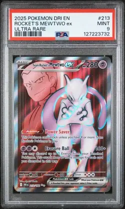 Pokemon TCG Pokemon Team Rocket's Mewtwo Ex Mewtwo Ultra Rare Holo PSA 10 - Image 1