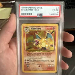 1999 Pokemon Game Charizard Holo #4 Base Set PSA 4 VG-EX - Image 1