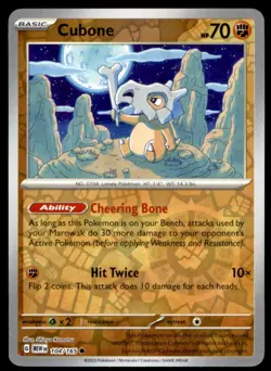 Cubone 104/165 Common 151 Pokemon Reverse Holo Lightly Played - Image 1
