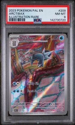2023 POKEMON PAL EN-PALDEA EVOLVED ILLUSTRATION RARE #209 ARCTIBAX PSA 8 - Image 1
