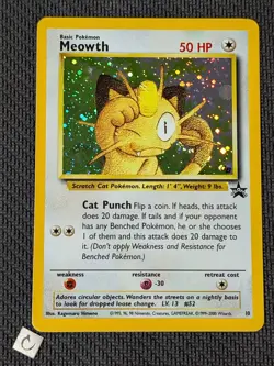Meowth 10 - WOTC Black Star Promo Holo Pokemon TCG NM - Image 1