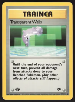 Transparent Walls 125/132 Common Pokemon TCG Gym Challenge VLP - Image 1