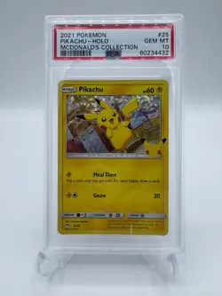 2021 Pokemon McDonald's Collection 25th Aniv PIKACHU Holo 25/25 PSA 10 GEM MINT - Image 1