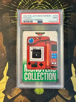 Pokemon Japanese Pokedex 152 Carddass Vending PSA 9 - Image 1