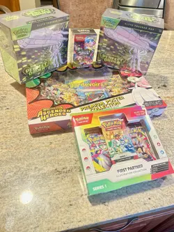 Pokemon TCG Lot- Ascended Hero’s Poster Collection, First Partner Box, ETBs, BB - Image 4