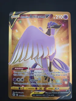 Pokemon TCG Galarian Articuno v 181/172 Brilliant Stars Gold Secret Rare Card - Image 1