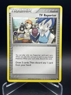 2005 TV Reporter 11/17 NM POP Series 2 Pokemon Card LP+ Promo Vintage - Image 1