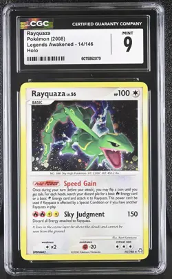 CGC 9 MINT Rayquaza 2008 Legends Awakened 14/146 Holo Pokemon Card - Image 1