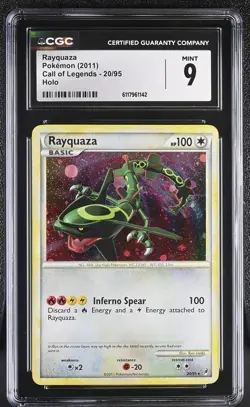 CGC 9 MINT Rayquaza 2011 Call of Legends 20/95 Holo Pokemon Card - Image 1