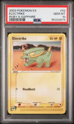 PSA 10 - 2003 EX Ruby & Sapphire 52/109 Electrike Pokemon Card - Image 1