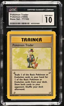 CGC 10 - 1999 Pokemon Base Set 77/102 Pokemon Trader Pokemon Card - Image 1