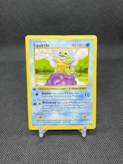 SQUIRTLE 1st Edition Shadowless Base Set Pokemon Card 63/102 1999 LP - Image 1