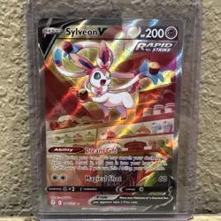Pokemon Sylveon V Full Art Ultra Rare Holo 184/203 SWSH07 Evolving Skies Card - Image 1