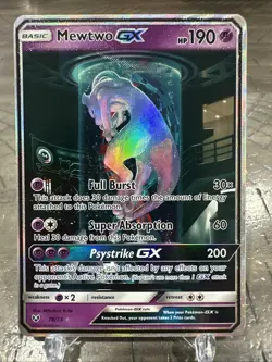 Pokemon Mewtwo GX 78/73 Shiny Holo Rare Shining Legends HP190 Secret Shining - Image 1