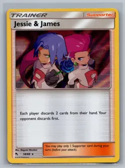 Jessie & James 58/68 Holo R Hidden Fates Pokemon NM/M - Image 1