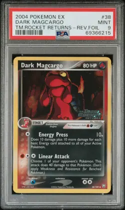 Pokemon Dark Magcargo EX Team Rocket Returns 38/109 Reverse Holo Stamped PSA 9 - Image 1