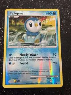 Pokemon TCG Piplup 85/127 Platinum Reverse Holo - Image 1