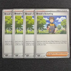 4x Brock’s Scouting | 146/159 NM | Journey Together | UC | Pokemon TCG Playset - Image 1