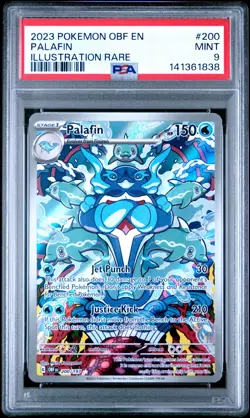 Pokemon PSA 9 Palafin 200/197 SV03: Obsidian Flames Holo 2023 Illustration Rare - Image 1